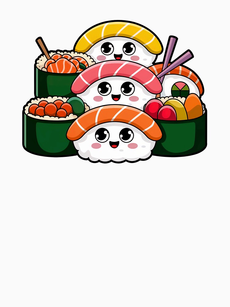 Sushi Cute Kawaii by MadCatPrints T-Shirts, Hoodie, Sweatshirt | BlankRebels.com (Image 3)