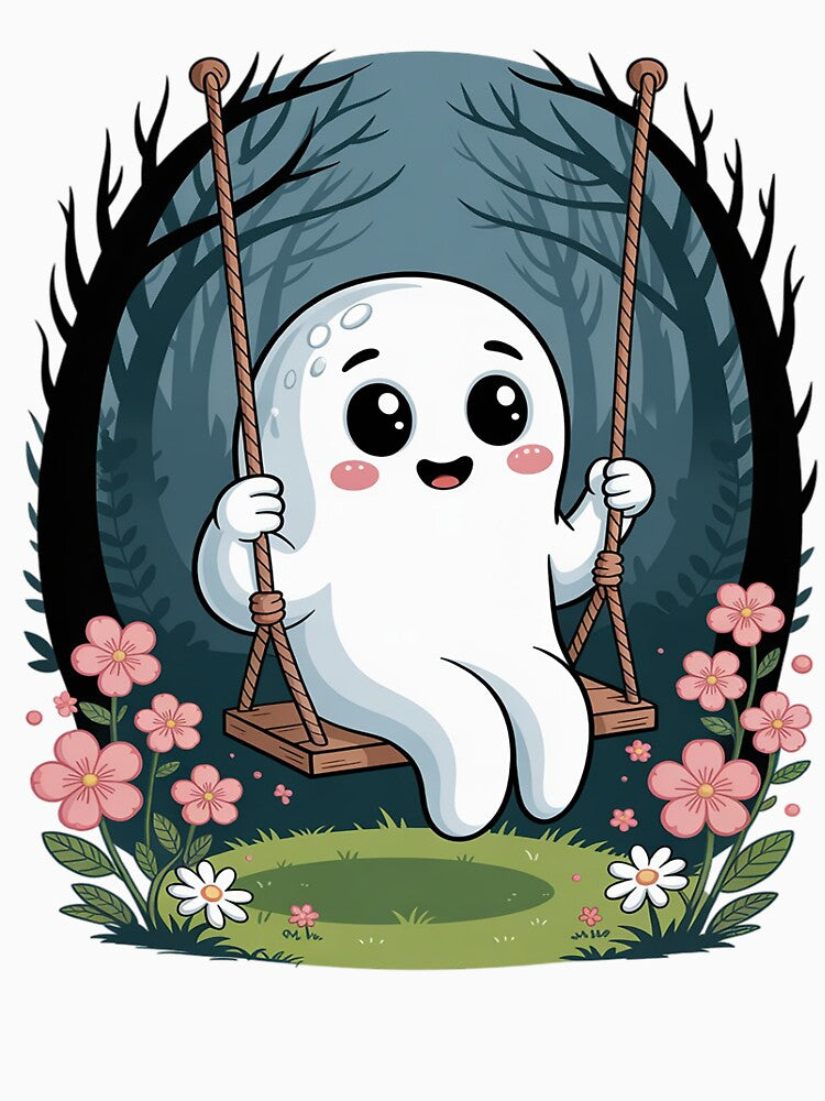 Ghost Swing Floral Spooky Halloween Cottagecore Aesthetic by DavidBBattista T-Shirts, Hoodie, Sweatshirt (Image 3)