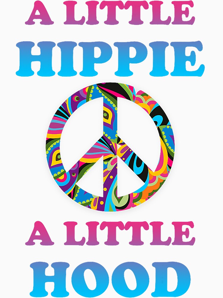 A Little Hippie A Little Hood Vintage Style Peace Symbol by Dentapaint T-Shirts, Hoodie, Sweatshirt (Image 3)