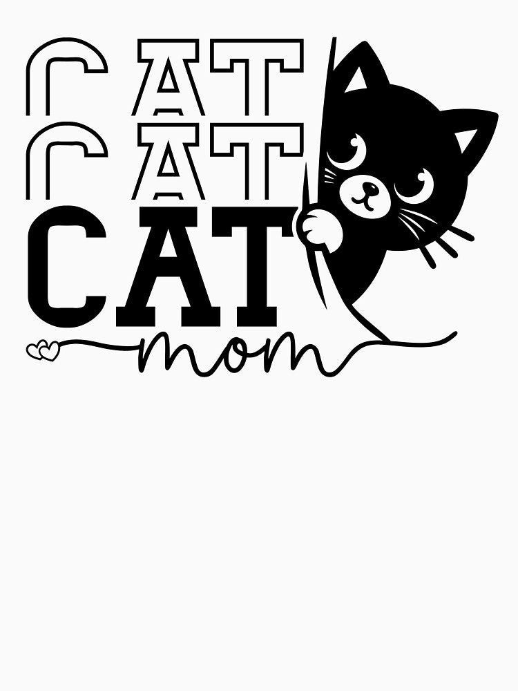 Cat Mom – Minimalist Typography T-Shirt | Cute Cat Lover Gift Design by UmazDesigns Hoodie, Sweatshirt (Image 3)
