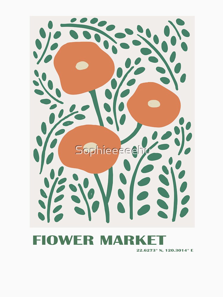 Flower market print - minimalist by Sophieeeeehu T-Shirts, Hoodie, Sweatshirt | BlankRebels.com (Image 3)