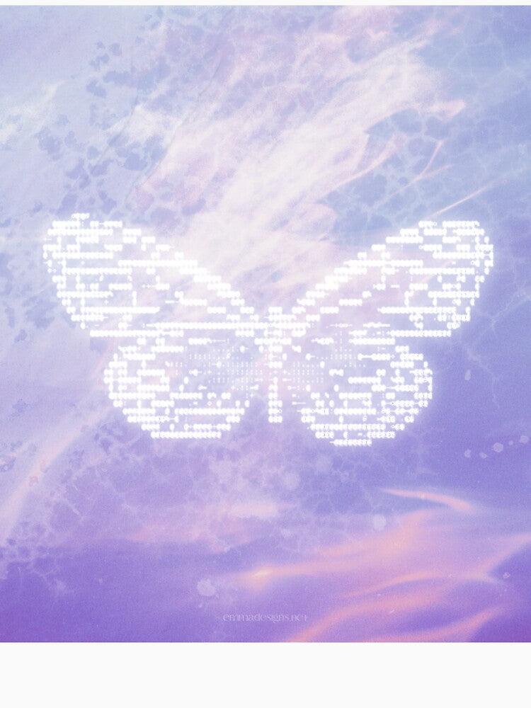 Digital Wings – Glowing Butterfly Dreamy Pastel Aesthetic Art by emma.designs T-Shirts, Hoodie, Sweatshirt (Image 3)