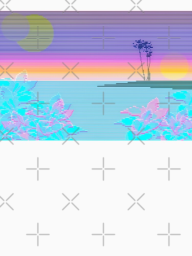 Vaporwave Beach by Necv T-Shirts, Hoodie, Sweatshirt | BlankRebels.com (Image 2)