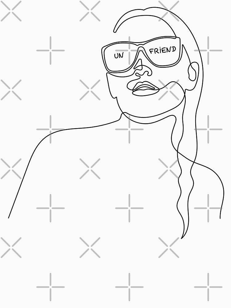 Unfriend | One Line Drawing | One Line Art | Minimal | Minimalist by One-Line-Artist T-Shirts, Hoodie, Sweatshirt (Image 3)