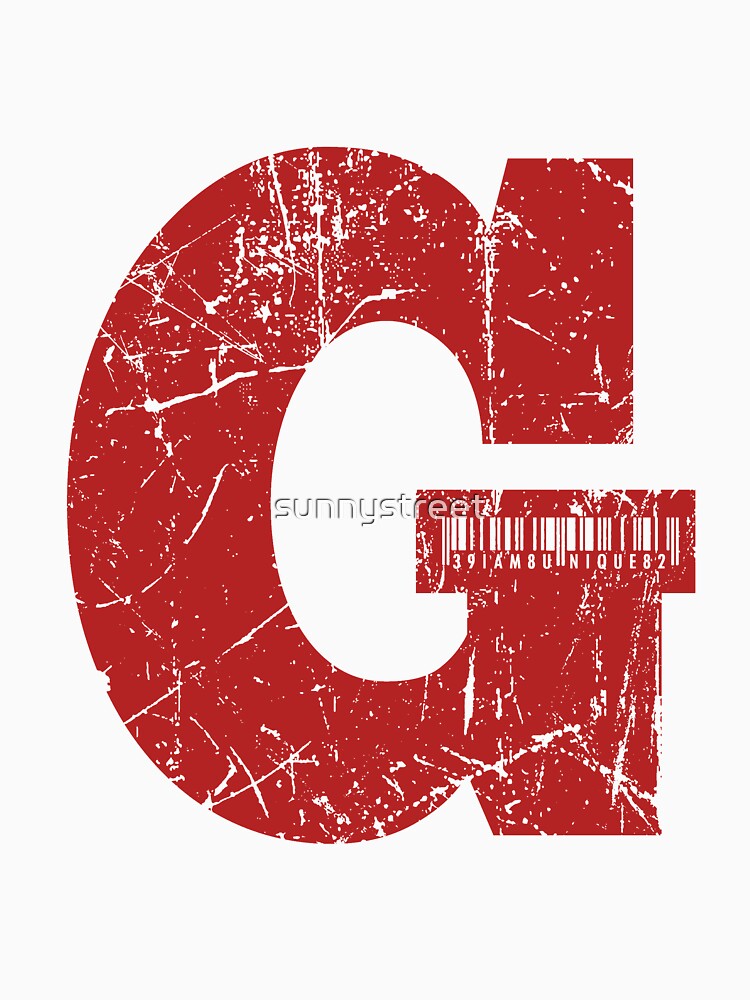 Red Grunge Monogram Letter "G" I Am Unique by SunnyStreet T-Shirts, Hoodie, Sweatshirt | BlankRebels.com (Image 3)