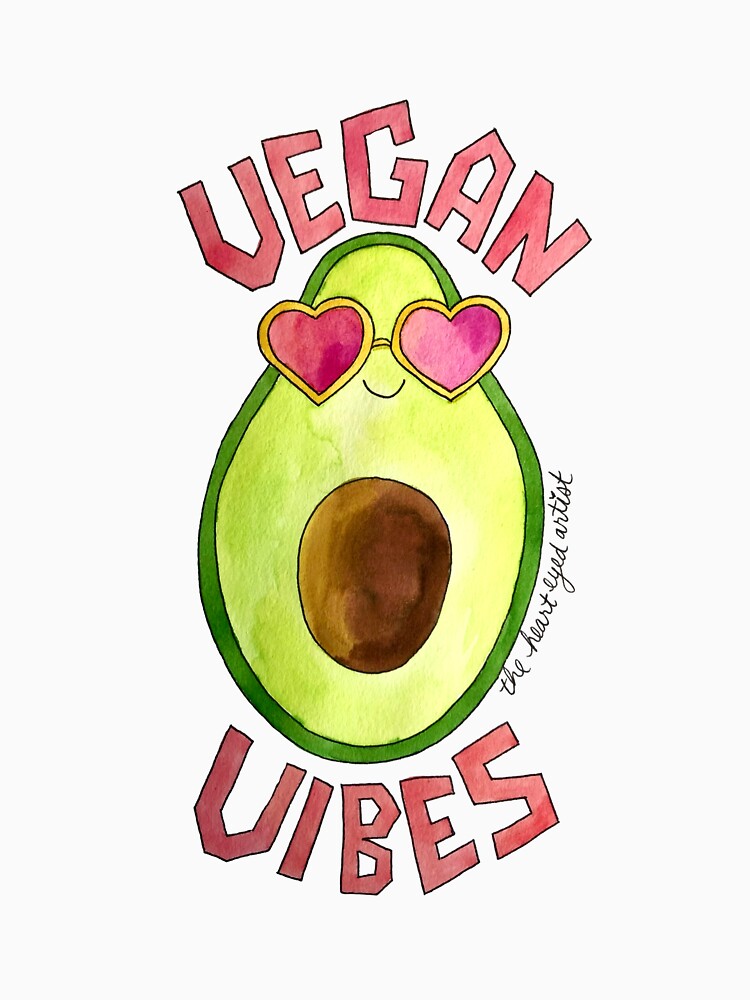 Vegan Vibes | Avocado with heart sunglasses by hearteyedartist T-Shirts, Hoodie, Sweatshirt | BlankRebels.com (Image 3)