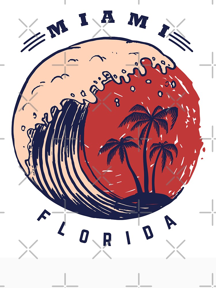 Miami Poster Template with Lettering Palms Image by Peekonet T-Shirts, Hoodie, Sweatshirt | BlankRebels.com (Image 3)