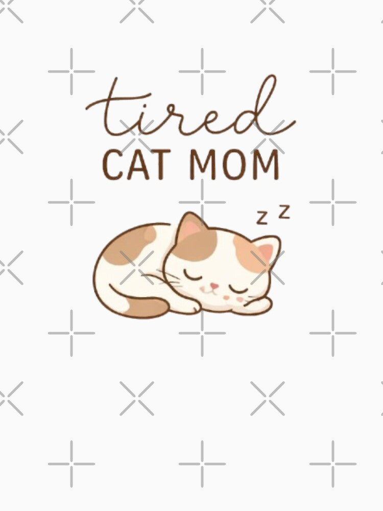 Tired Cat Mom Minimal Cute Sleeping Cat Design by Sanika arts T-Shirts, Hoodie, Sweatshirt | BlankRebels.com (Image 3)