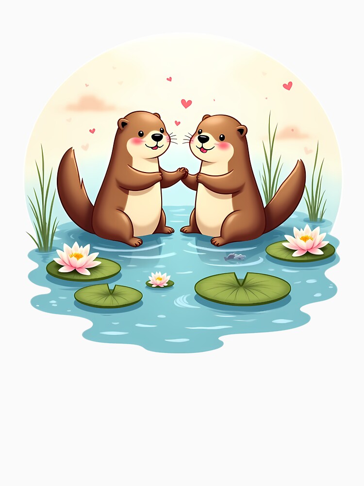 Otters Holding Hands Poster by rizqy T-Shirts, Hoodie, Sweatshirt | BlankRebels.com (Image 3)