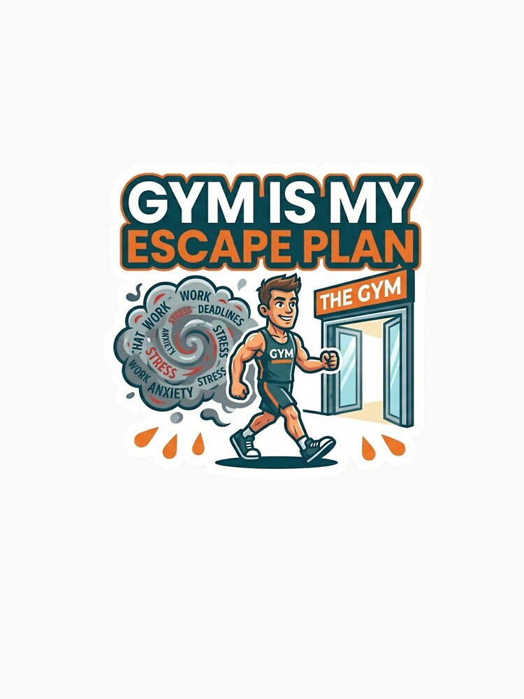 Gym Is My Escape Plan Fitness Sticker Workout Mental Health by ArmoniaJustin