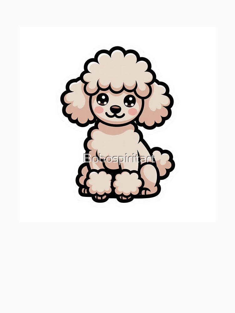 Cute Kawaii Poodle Sticker Design by Bohospiritart