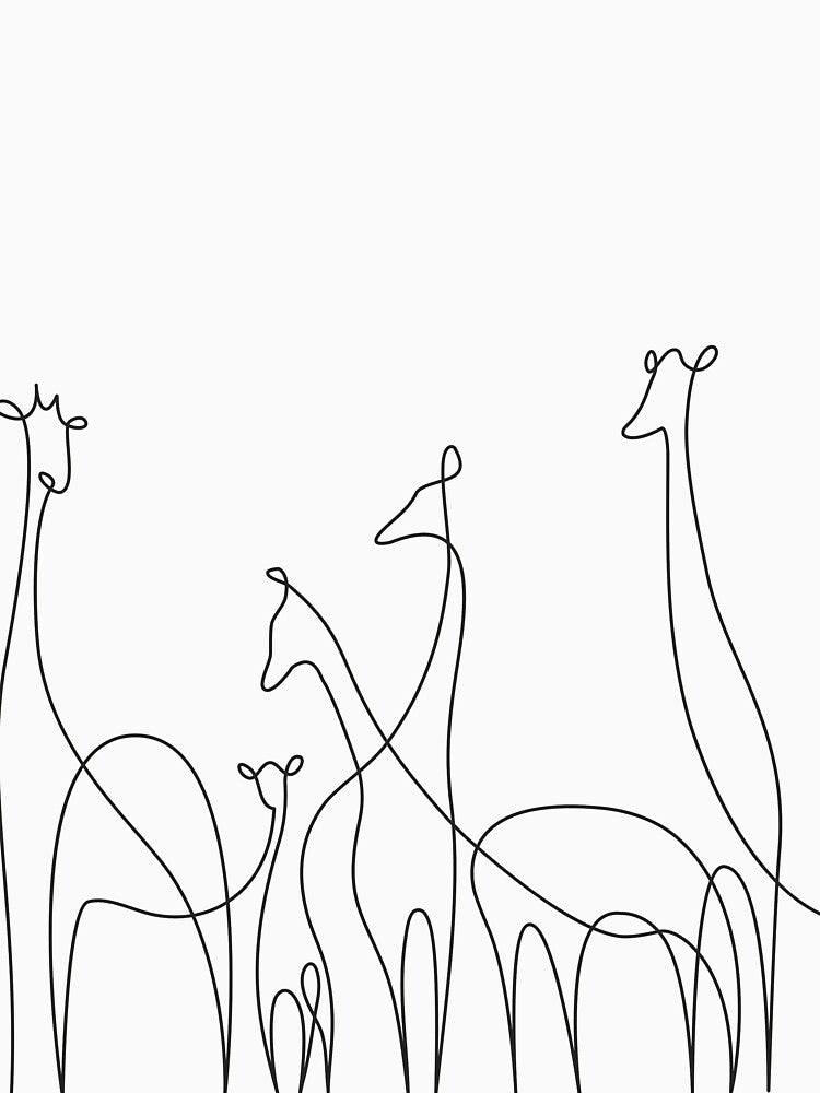 Printable One Line Abstract Giraffe by Tinteria T-Shirts, Hoodie, Sweatshirt | BlankRebels.com (Image 3)