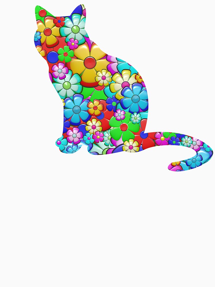 Colorful Spring flowers cat by eireaine T-Shirts, Hoodie, Sweatshirt | BlankRebels.com (Image 3)