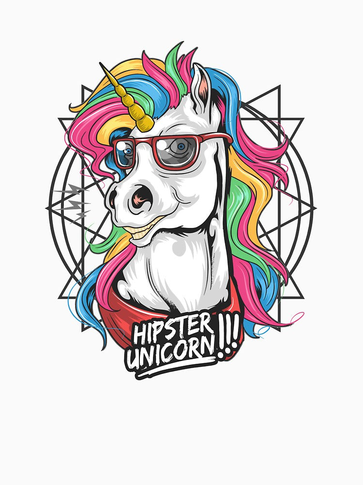 Hipster Unicorn by officialfanclub T-Shirts, Hoodie, Sweatshirt | BlankRebels.com (Image 3)