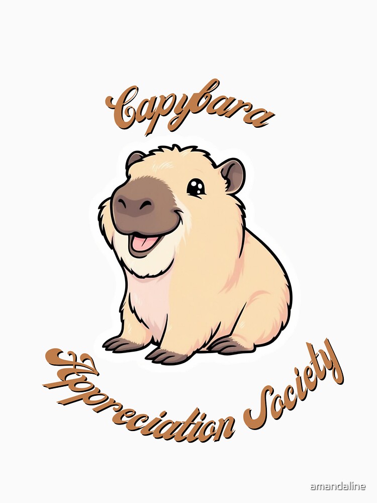 Capybara Appreciation Society – Kawaii Capybara Cartoon by amandaline T-Shirts, Hoodie, Sweatshirt (Image 3)