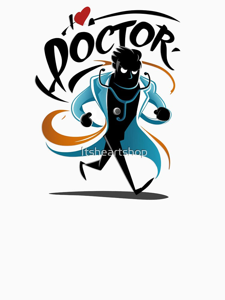 I Love Doctor With Illustration by Itsheartshop T-Shirts, Hoodie, Sweatshirt | BlankRebels.com (Image 3)