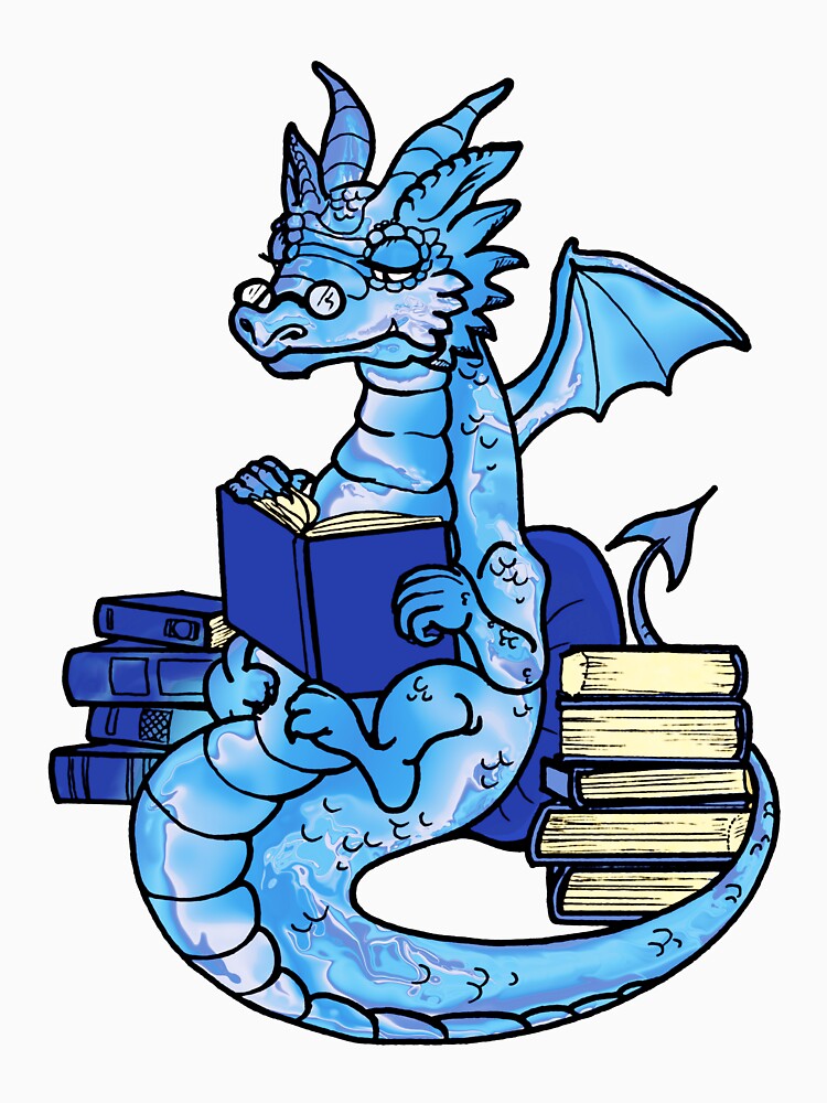 A Blue Book Wyrm by FlutterKatArts