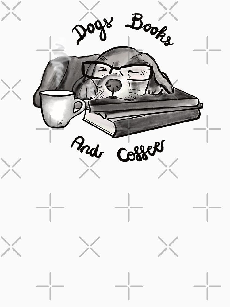 Dogs books and coffee by Anastasia Toska T-Shirts, Hoodie, Sweatshirt | BlankRebels.com (Image 3)
