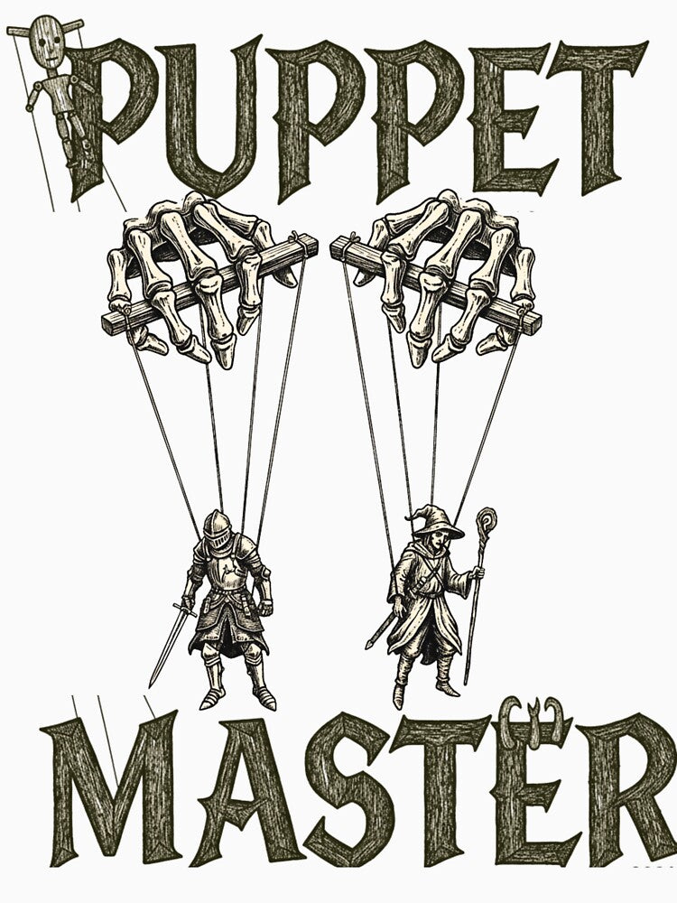 Puppet Master - Vintage Woodcut Dungeon Master RPG Art by PrintVibe Co T-Shirts, Hoodie, Sweatshirt (Image 3)