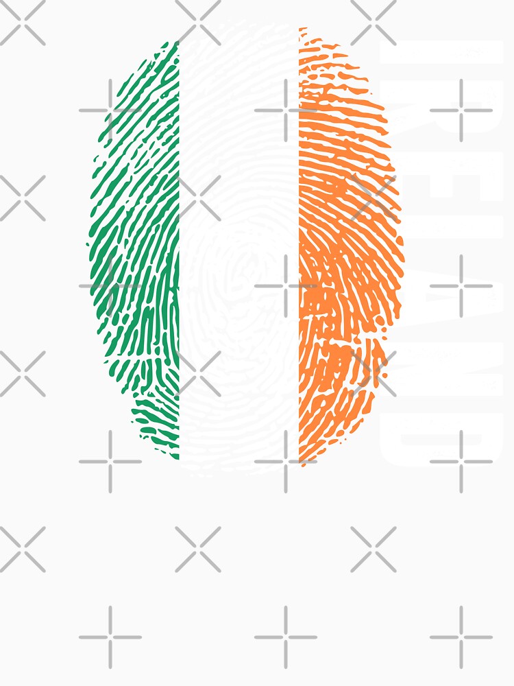 Ireland Flag Fingerprint DNA Irish by PartyShirts1