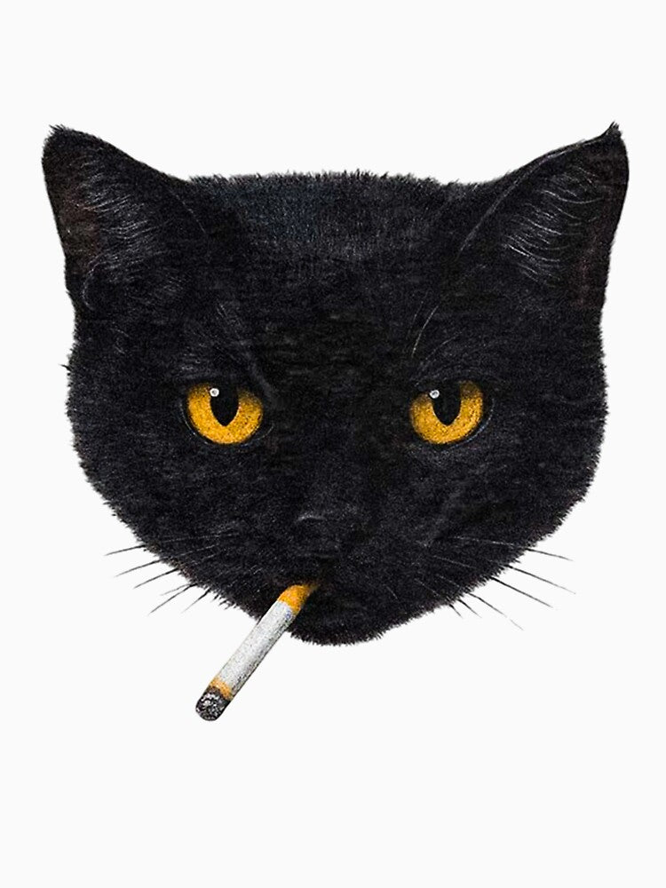 Smoking Cat Vintage Black Cat Retro 90s by FmStyleArt T-Shirts, Hoodie, Sweatshirt | BlankRebels.com (Image 3)