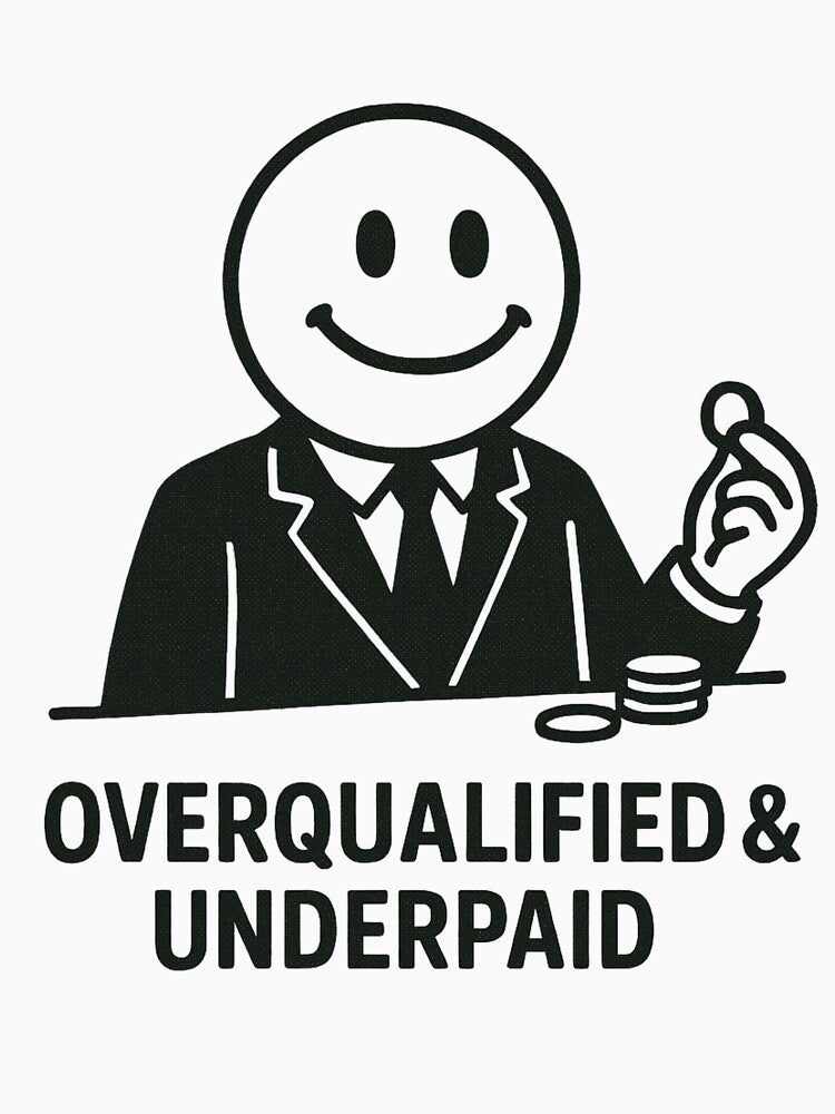 Smile Man - Overqualified & Underpaid by Proxy Designs T-Shirts, Hoodie, Sweatshirt | BlankRebels.com (Image 3)