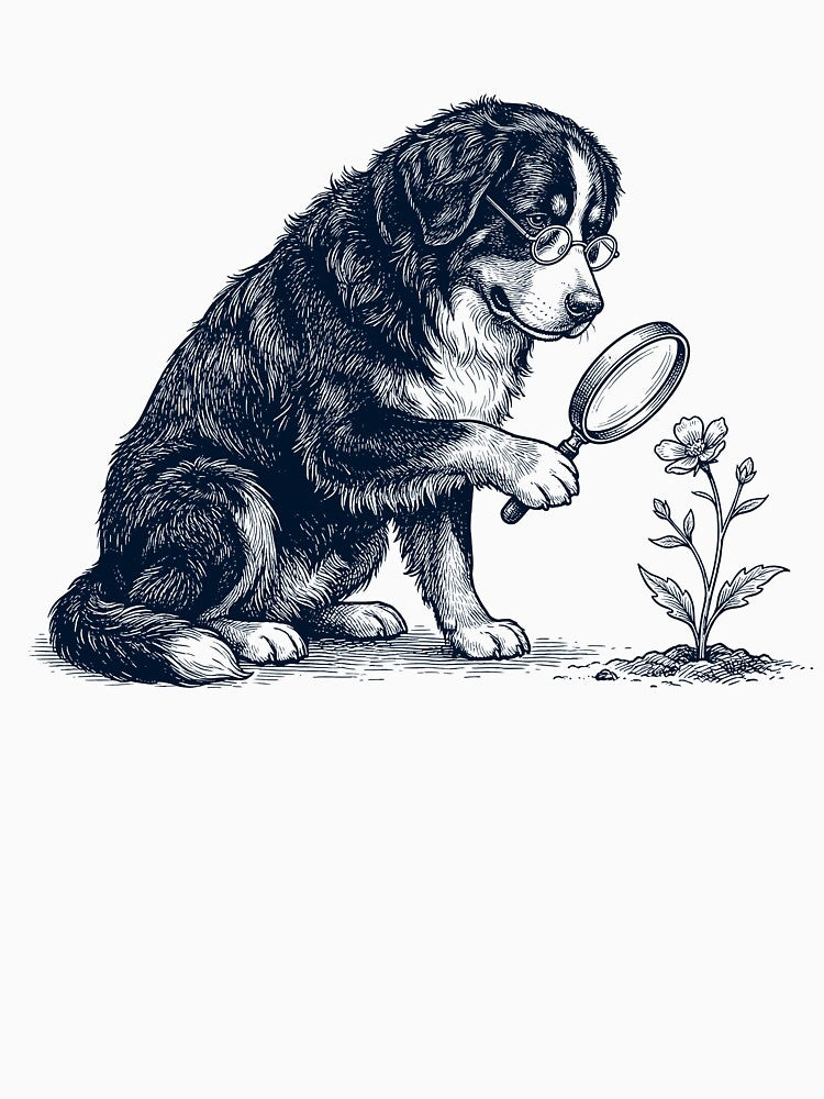Vintage Bernese Mountain Dog Botanist Flower Dog Mom Dad by DoodleTortle T-Shirts, Hoodie, Sweatshirt (Image 3)