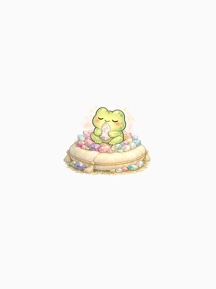 Crystal Healing Frog – Cute Kawaii Calm Energy Sticker by JaaduCreation T-Shirts, Hoodie, Sweatshirt (Image 3)
