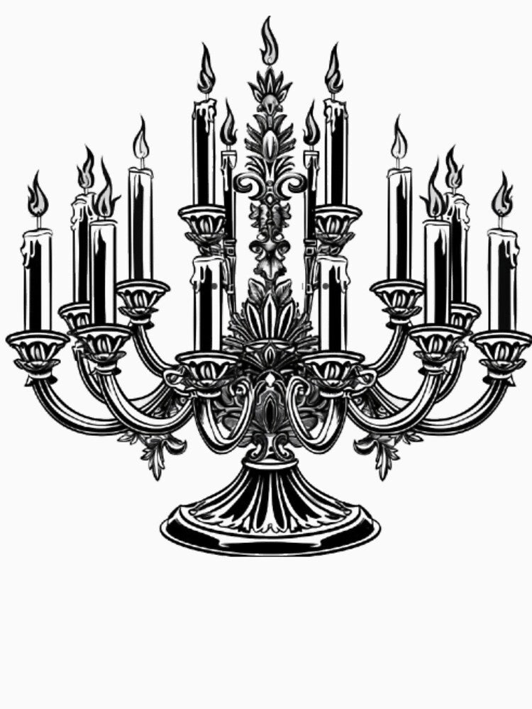 Gothic Candelabra Ornament by AlexLineArt T-Shirts, Hoodie, Sweatshirt | BlankRebels.com (Image 3)