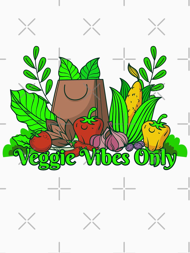 Veggie Vibes Only – Cute Organic Vegetable Illustration Vegan Design by UI Expert T-Shirts, Hoodie, Sweatshirt (Image 3)
