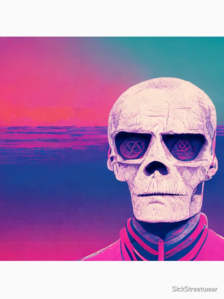 Vaporwave Skeleton by SickStreetwear T-Shirts, Hoodie, Sweatshirt | BlankRebels.com (Image 3)