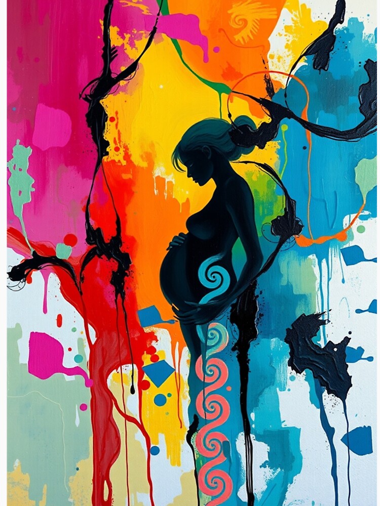 “Abstract Pregnant Woman Art – Colorful Motherhood Silhouette Painting” by PixelMusex T-Shirts, Hoodie, Sweatshirt (Image 2)