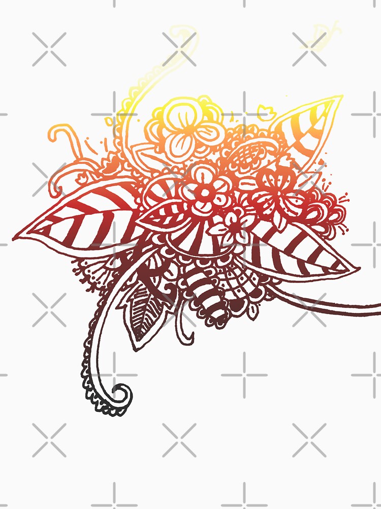 Summer Flower - Sunset (Zentangle/ Doodle/ Mandala) by CreativityRoams T-Shirts, Hoodie, Sweatshirt (Image 3)