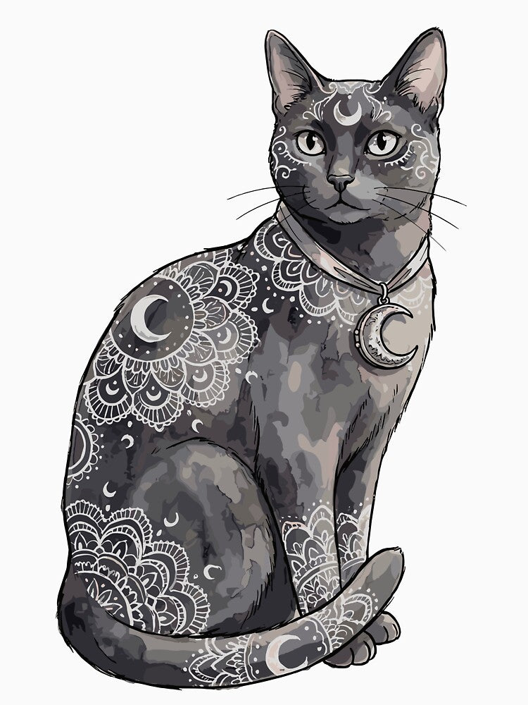Gothic Aesthetic: Midnight Cat Enchantress by bapupa T-Shirts, Hoodie, Sweatshirt | BlankRebels.com (Image 3)