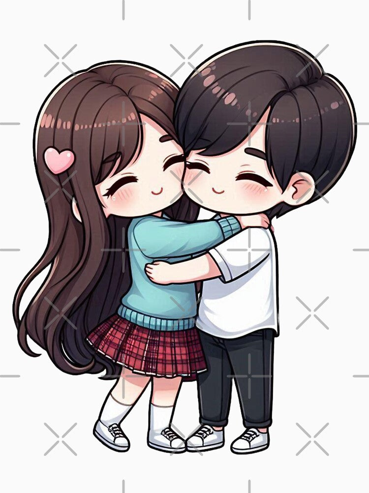Cute Couple Hugging – Romantic Love Illustration, Sweet Couple Art for Gifts & Decor by TrendyDesign159... (Image 3)