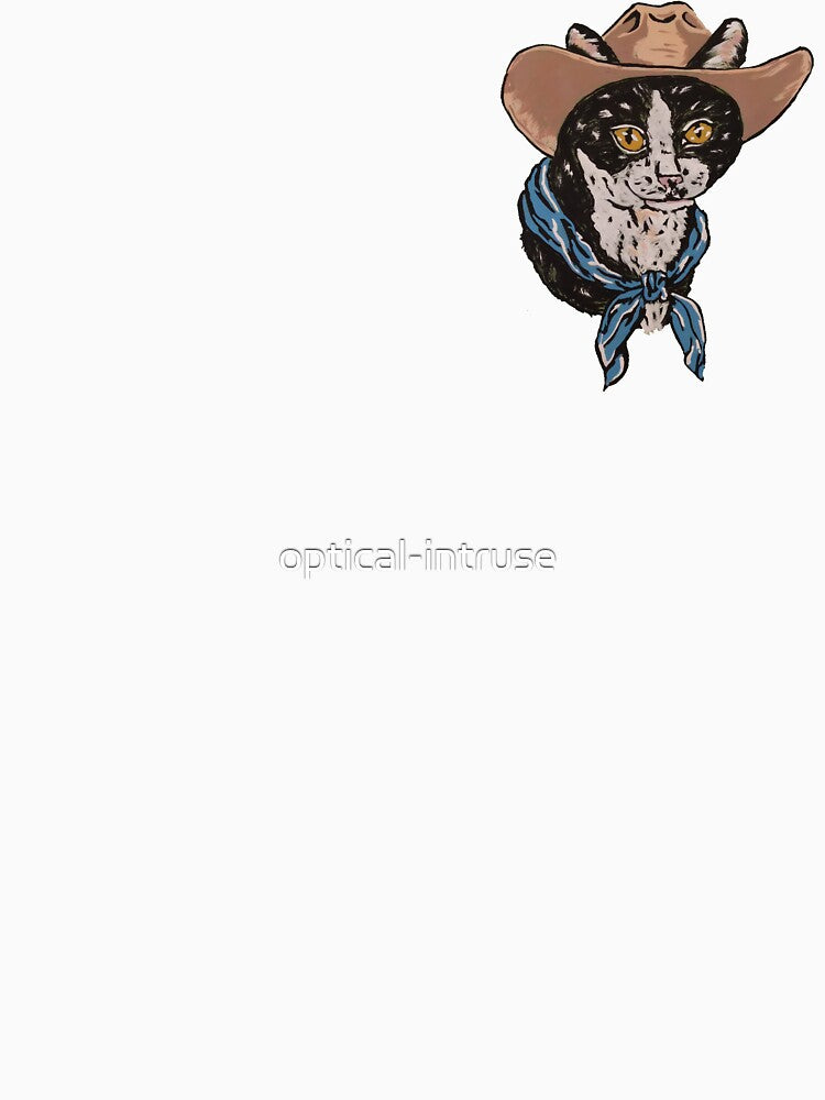 Cowboy Cat Black and White by optical-intruse T-Shirts, Hoodie, Sweatshirt | BlankRebels.com (Image 3)