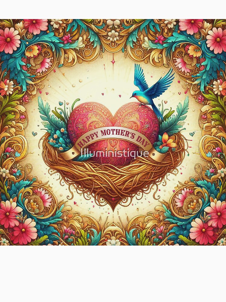 Happy Mothers Day Heart in the Nest by Illuministique T-Shirts, Hoodie, Sweatshirt | BlankRebels.com (Image 3)