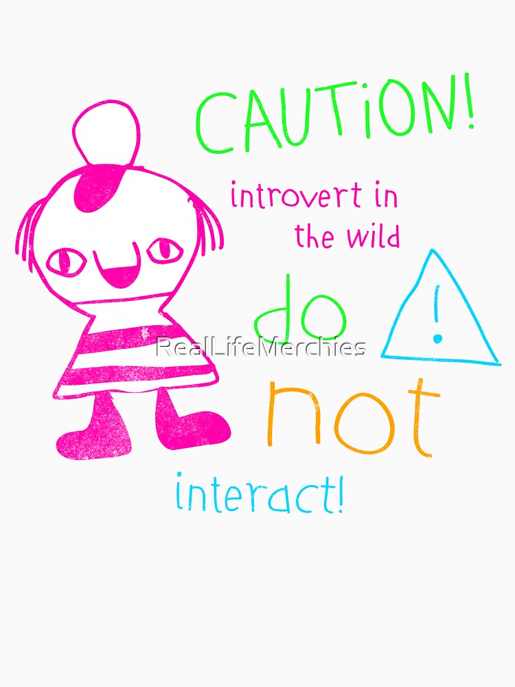 Caution! Introvert in the Wild – Funny Naive Doodle Style Design by RealLifeMerchies T-Shirts, Hoodie, Sweatshirt (Image 3)