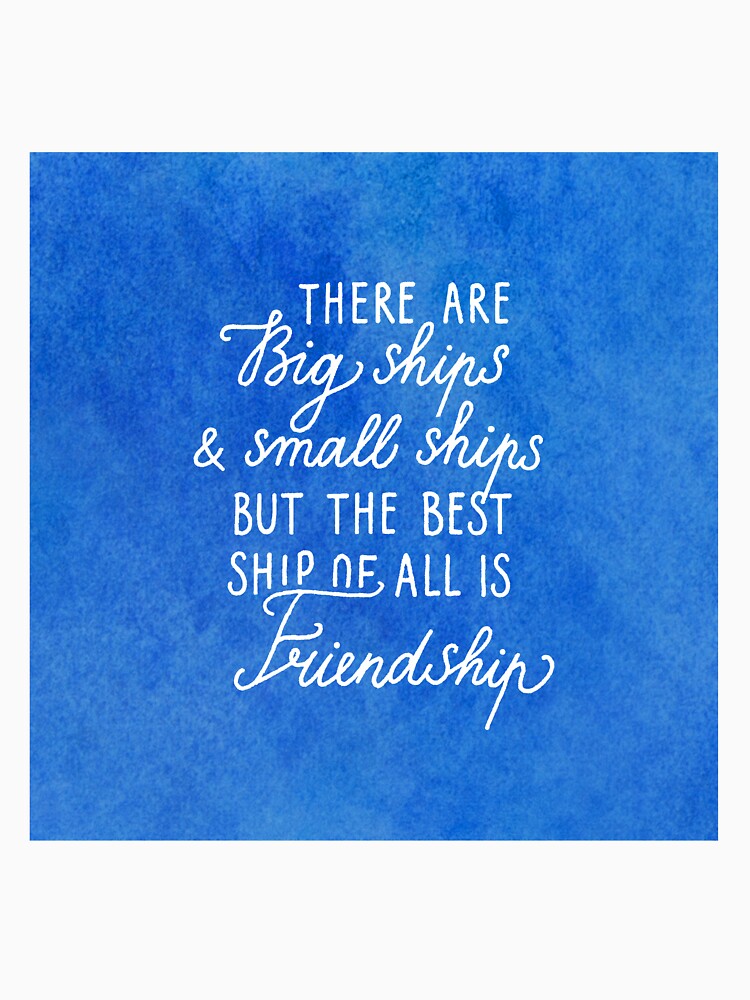 Sea life watercolor lettering about ships & friendship by Darina Gulbina T-Shirts, Hoodie, Sweatshirt (Image 3)