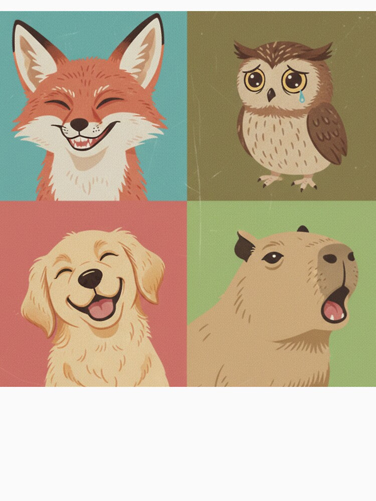 Cute Animal Emotions Aesthetic Fox Owl Dog Capybara by 0606PM T-Shirts, Hoodie, Sweatshirt | BlankRebels.com (Image 3)