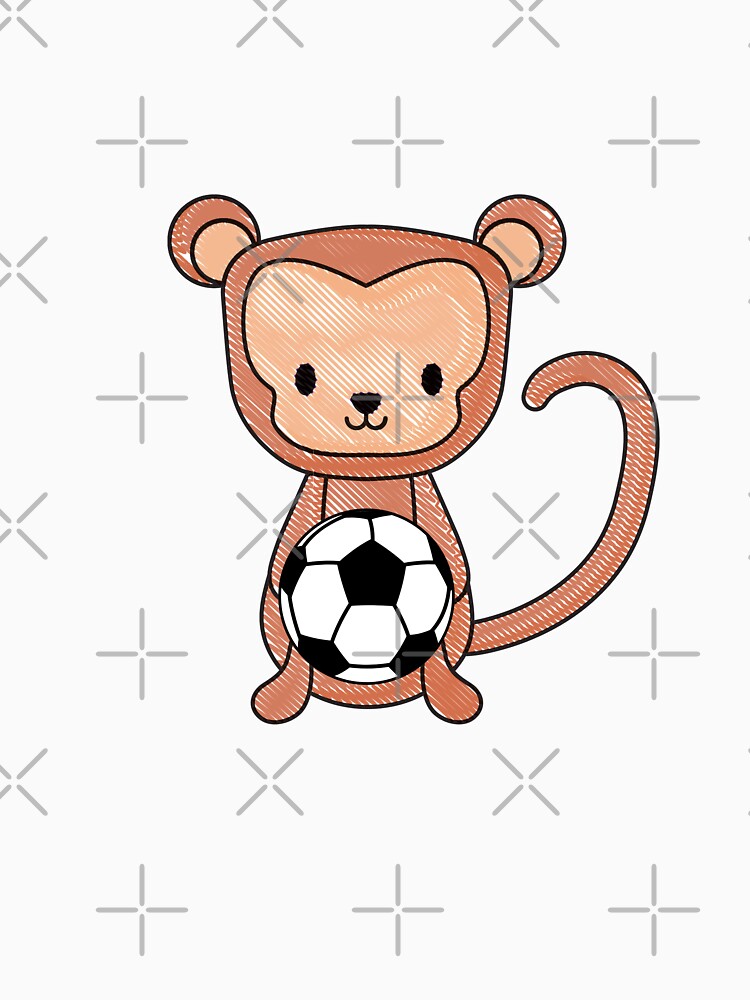 Cute Monkey Holding Soccer Ball by ijdesigns