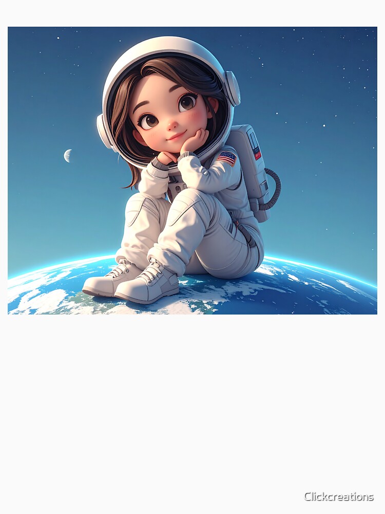 Sitting On top of the World Astronaut Girl by Clickcreations T-Shirts, Hoodie, Sweatshirt | BlankRebels.com (Image 3)