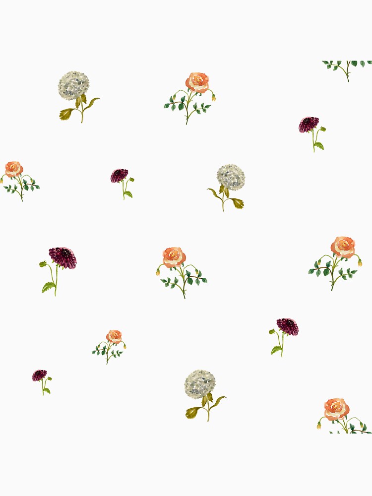 Dahlia hydrangea rose pattern cute a watercolor by Yana Mustafina | Boho Soulful Designs T-Shirts, Hoodie,... (Image 3)