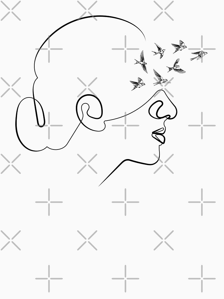 Thoughts Will Find a Way | One Line Drawing | One Line Art | Minimal | Minimalist by One-Line-Artist T-Shirts,... (Image 3)