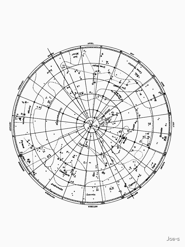 Retro Constellation Zodiac Circle in Black and White by Joe-s T-Shirts, Hoodie, Sweatshirt | BlankRebels.com (Image 3)