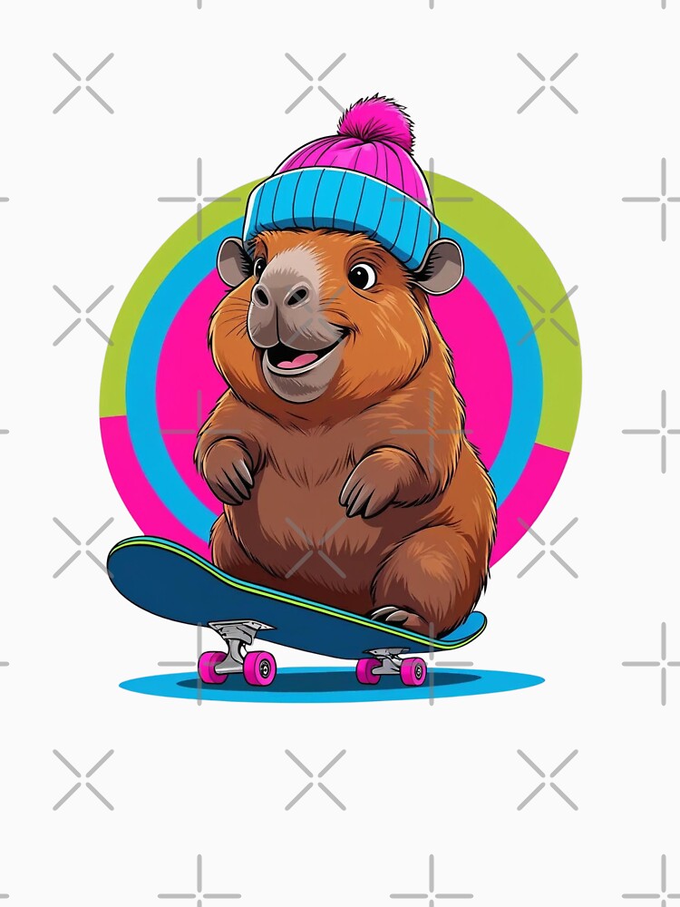 Retro Capybara in Color Rings by Snappy Splash T-Shirts, Hoodie, Sweatshirt | BlankRebels.com (Image 3)