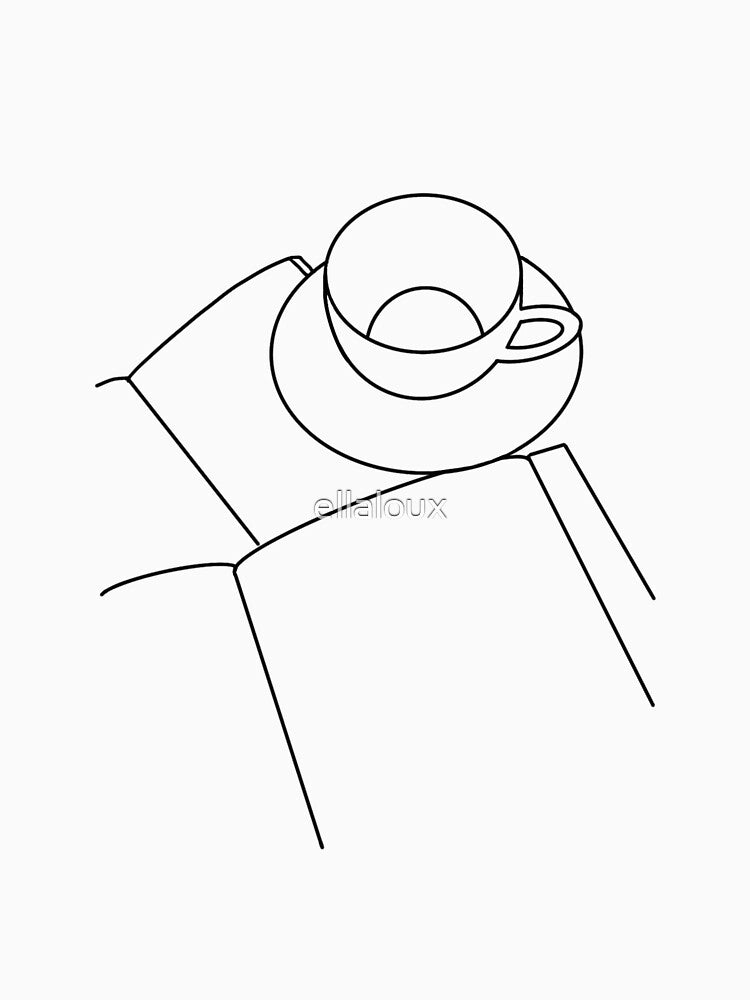 Teacup and Books Line Drawing by ellaloux T-Shirts, Hoodie, Sweatshirt | BlankRebels.com (Image 3)