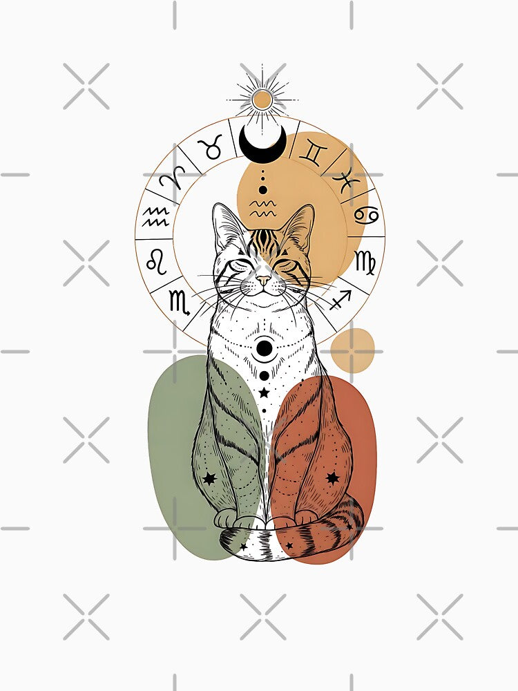 Boho Zodiac Guardian Cat – Celestial Astrology Art by Pluto ⭐️ T-Shirts, Hoodie, Sweatshirt | BlankRebels.com (Image 3)