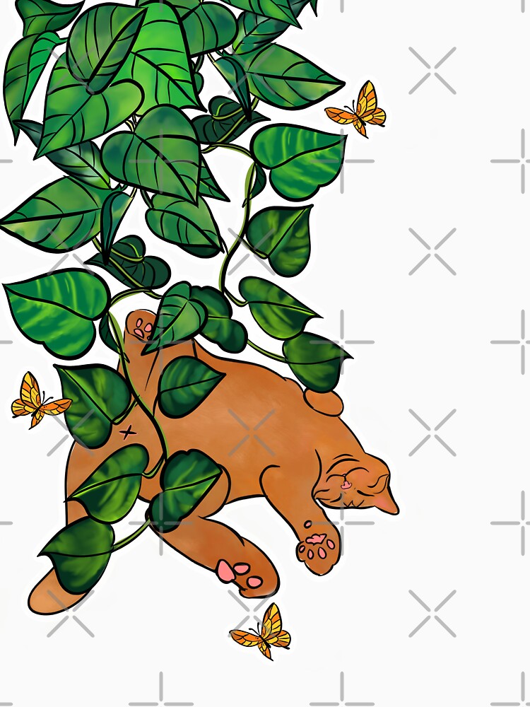 Butterfly Dreams and Pothos Leaves by Jatmeow T-Shirts, Hoodie, Sweatshirt | BlankRebels.com (Image 3)