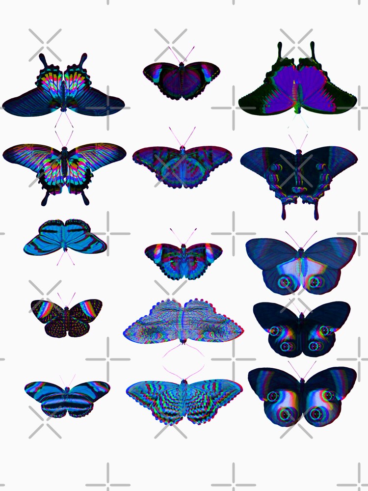 Trippy Blue Butterflies by millie-and-inez T-Shirts, Hoodie, Sweatshirt | BlankRebels.com (Image 3)